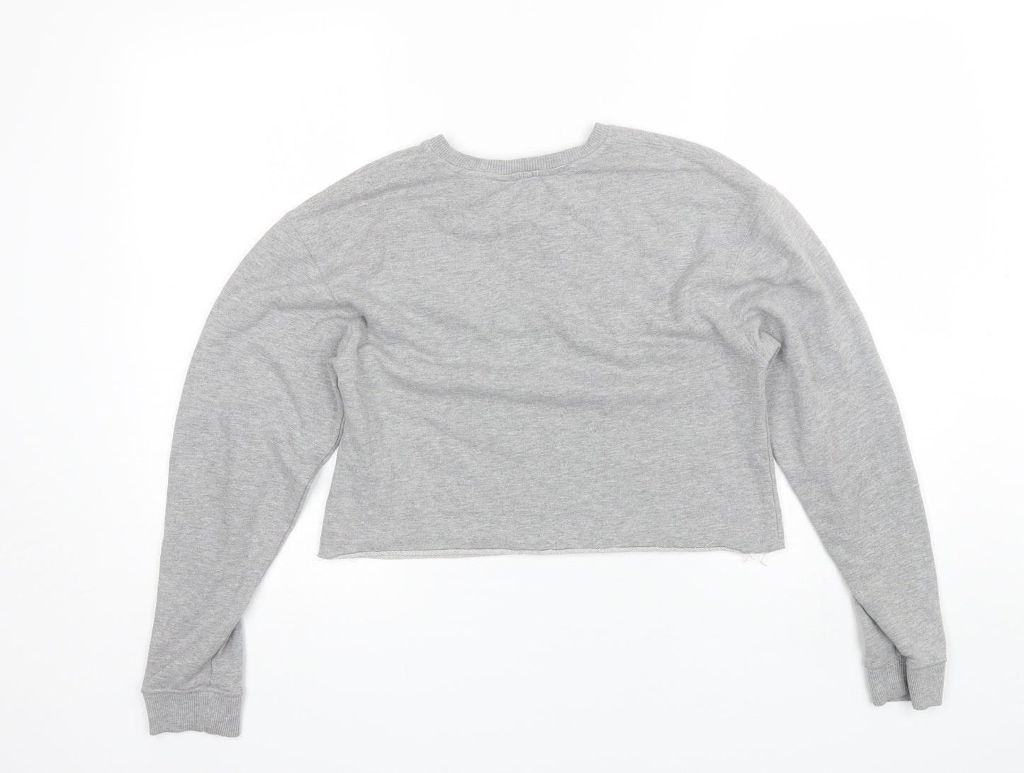 Miss Selfridge Womens Grey Round Neck  Polyester Pullover Jumper Size 6   - Cropped