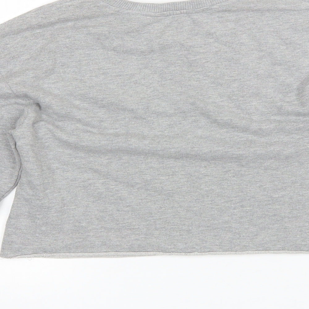 Miss Selfridge Womens Grey Round Neck  Polyester Pullover Jumper Size 6   - Cropped