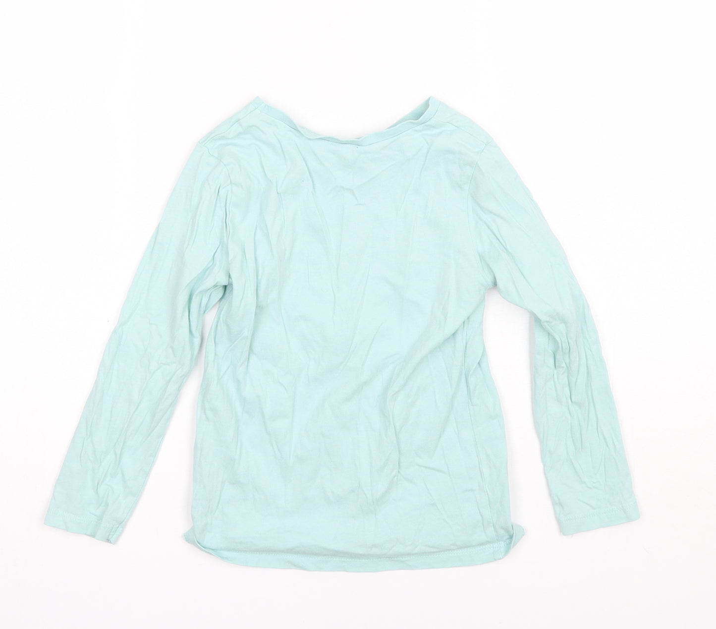 George Girls Blue  Cotton Basic T-Shirt Size 5-6 Years Round Neck