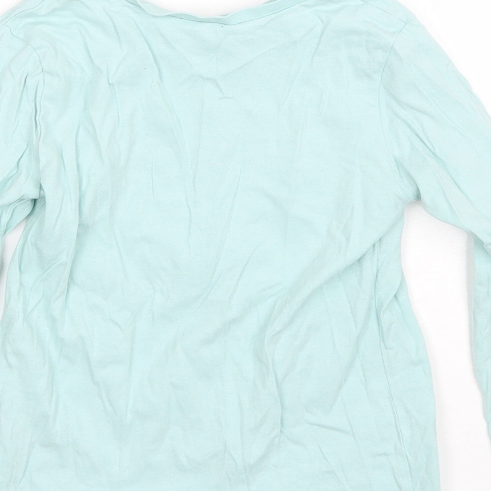 George Girls Blue  Cotton Basic T-Shirt Size 5-6 Years Round Neck