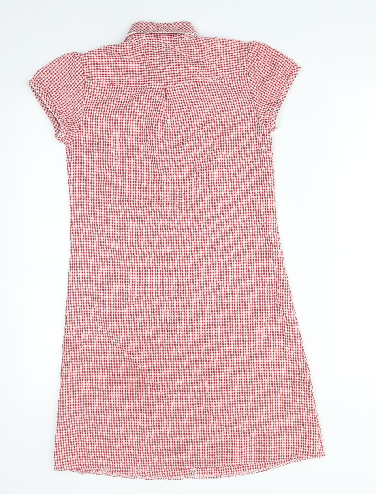 M&S Girls Multicoloured Check Viscose A-Line  Size 10-11 Years  Collared  - SCHOOL