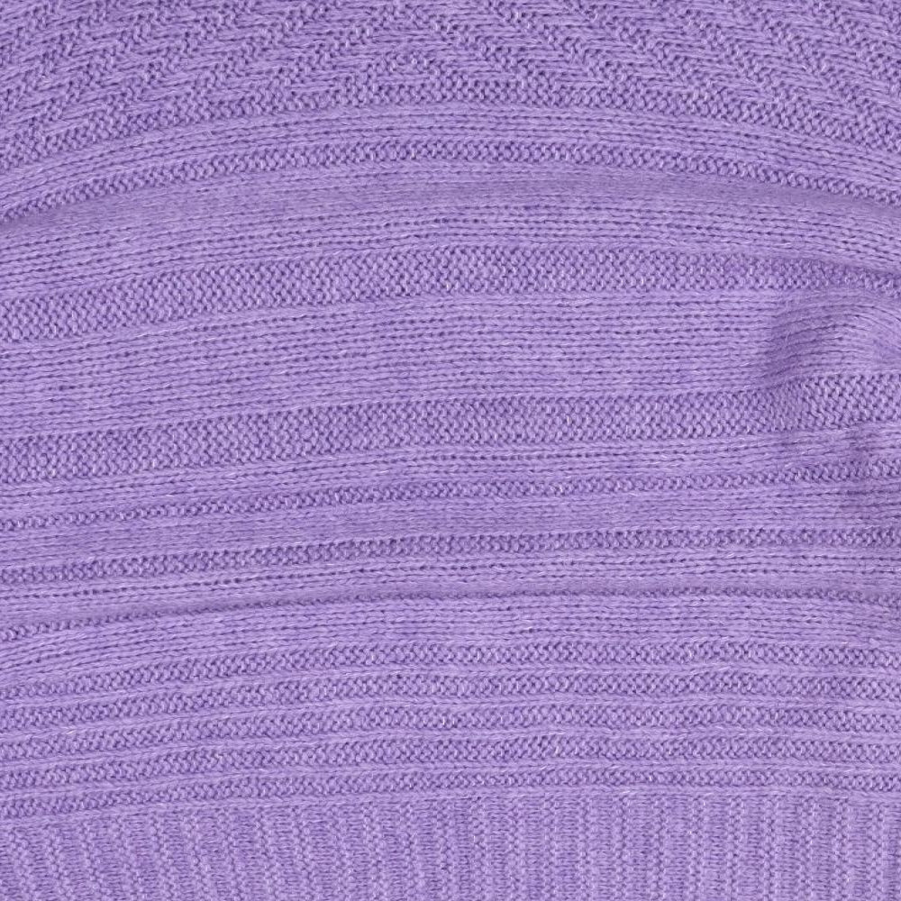 George Womens Purple High Neck Geometric Acrylic Pullover Jumper Size XL