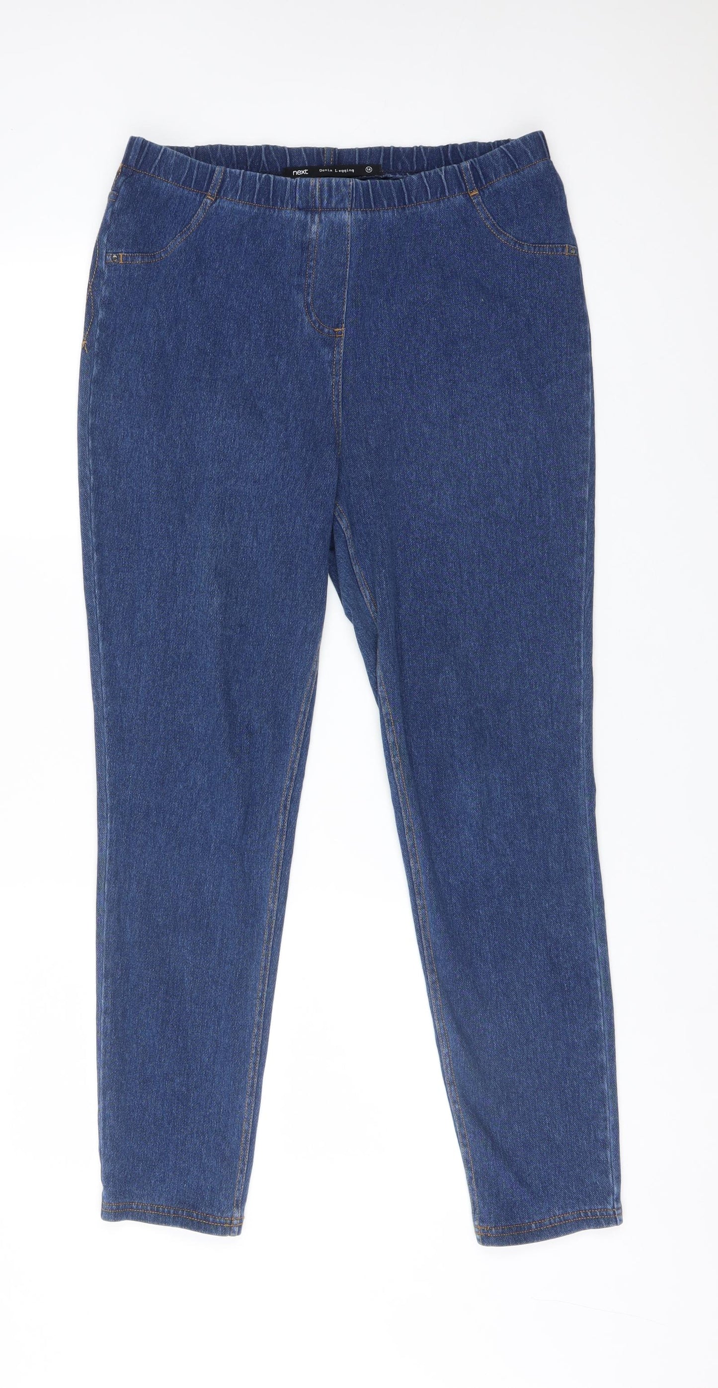NEXT Womens Blue  Cotton Jegging Jeans Size 14 L27 in Regular
