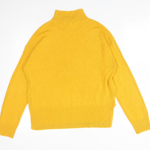NEXT Womens Yellow  Acrylic Basic T-Shirt Size S High Neck