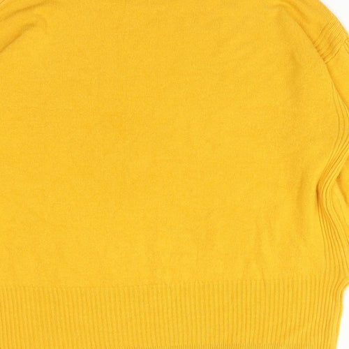 NEXT Womens Yellow  Acrylic Basic T-Shirt Size S High Neck