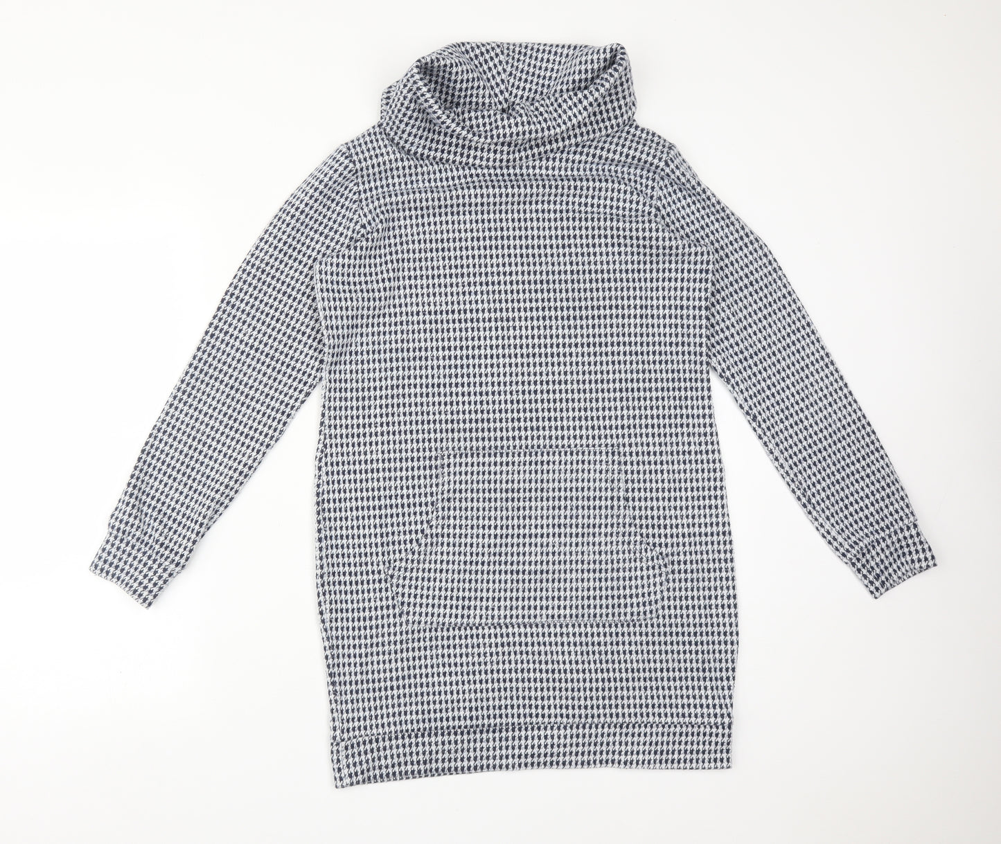 Select Womens Multicoloured Roll Neck Houndstooth Viscose Pullover Jumper Size 8