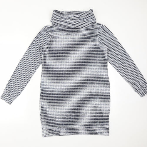 Select Womens Multicoloured Roll Neck Houndstooth Viscose Pullover Jumper Size 8