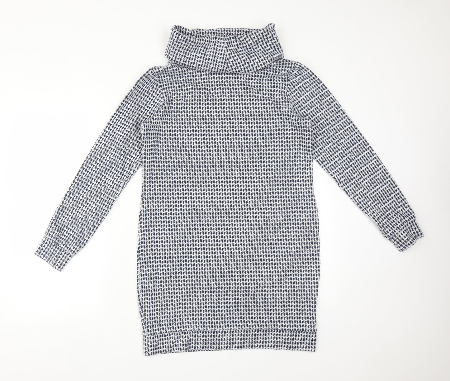 Select Womens Multicoloured Roll Neck Houndstooth Viscose Pullover Jumper Size 8