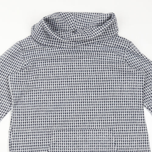 Select Womens Multicoloured Roll Neck Houndstooth Viscose Pullover Jumper Size 8