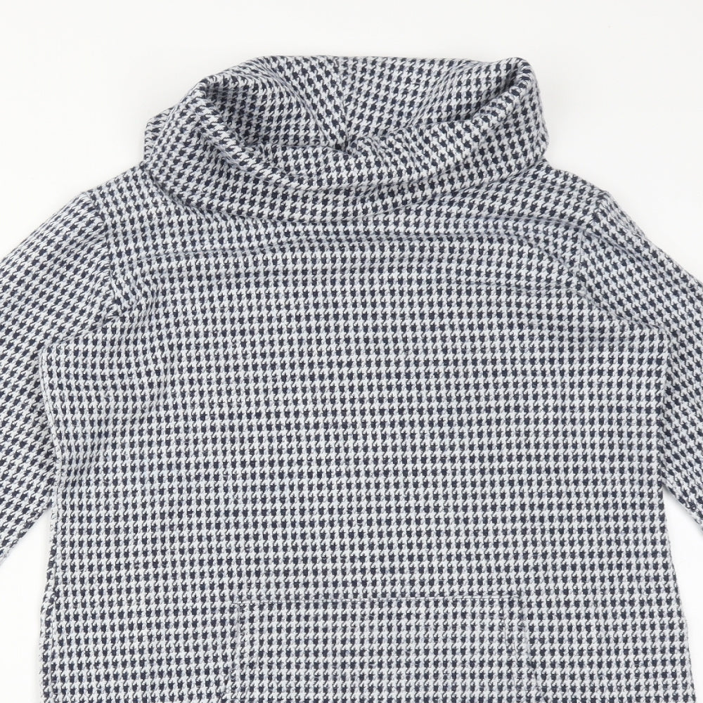 Select Womens Multicoloured Roll Neck Houndstooth Viscose Pullover Jumper Size 8