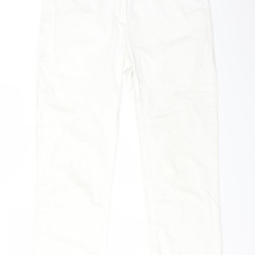 ALESSA W Womens White  Cotton Straight Jeans Size 14 L28 in Regular