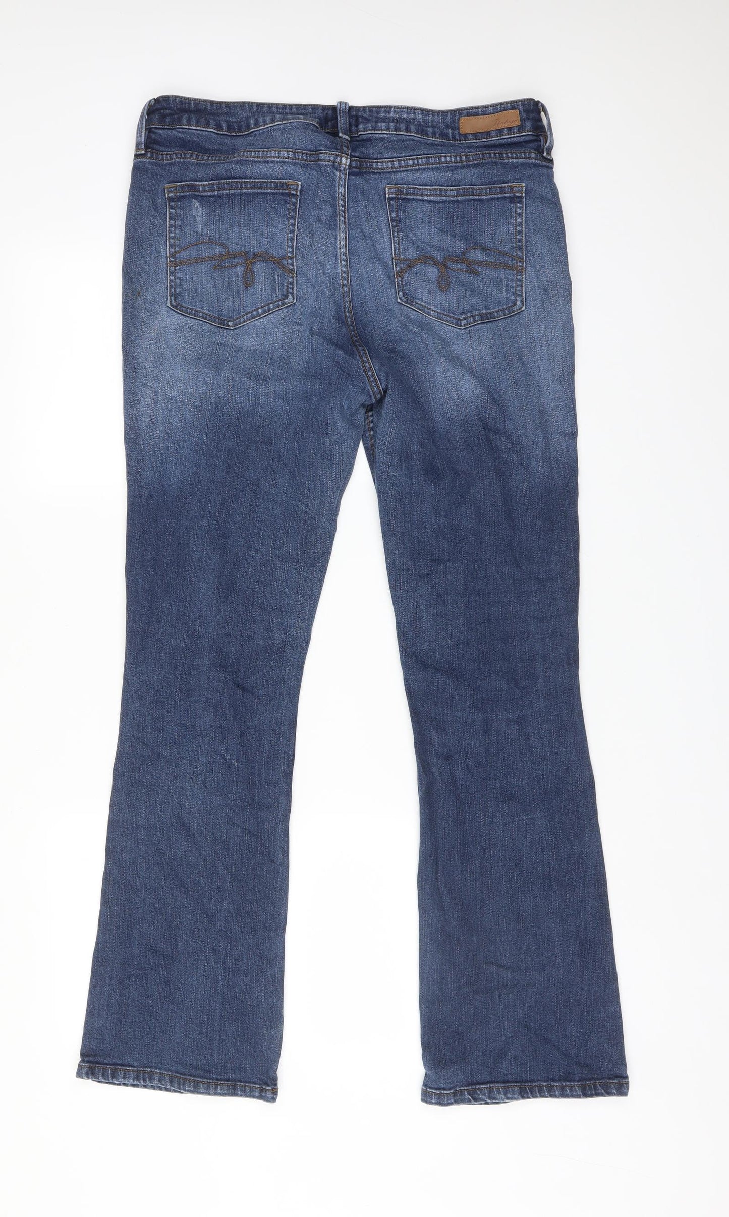 F&F Womens Blue  Cotton Bootcut Jeans Size 16 L30 in Regular