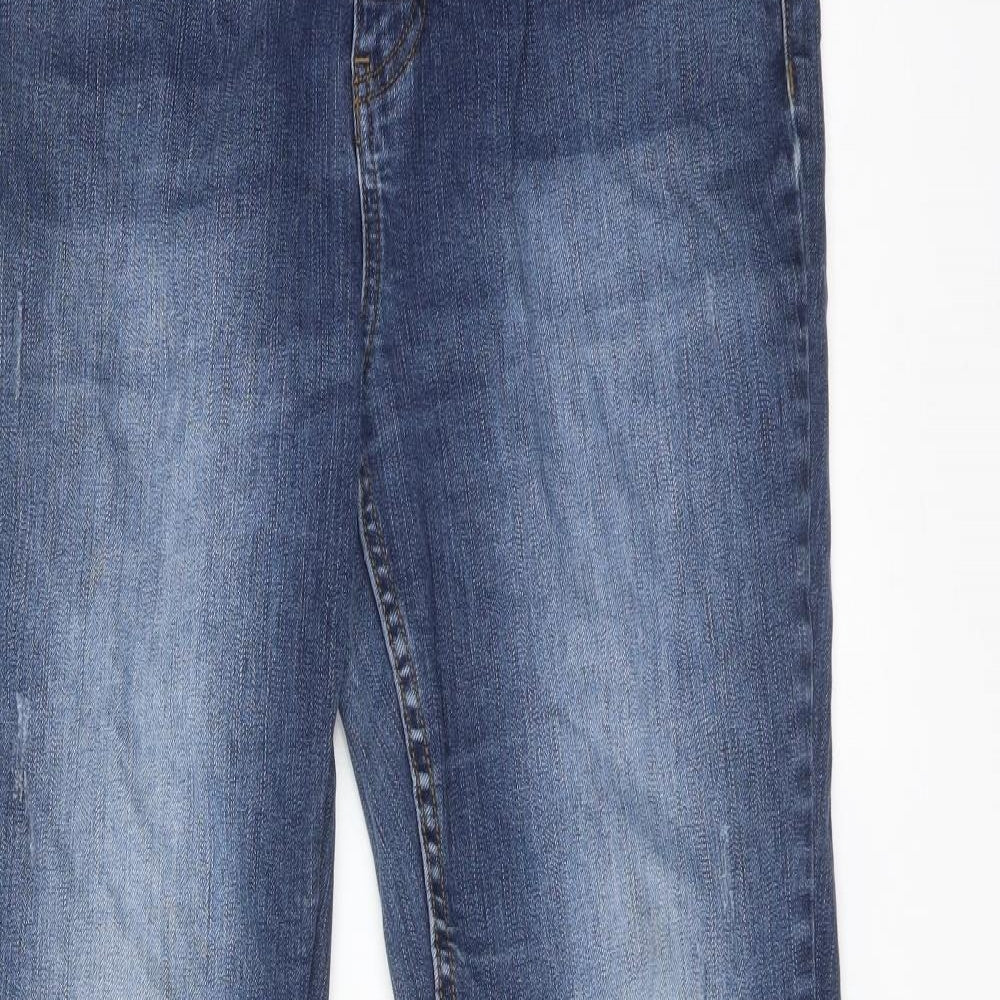 F&F Womens Blue  Cotton Bootcut Jeans Size 16 L30 in Regular