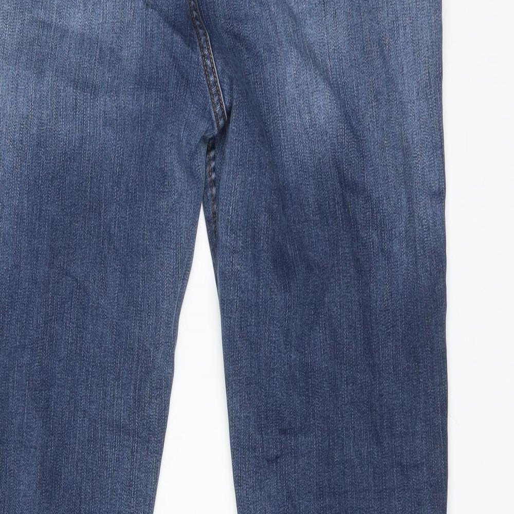 F&F Womens Blue  Cotton Bootcut Jeans Size 16 L30 in Regular