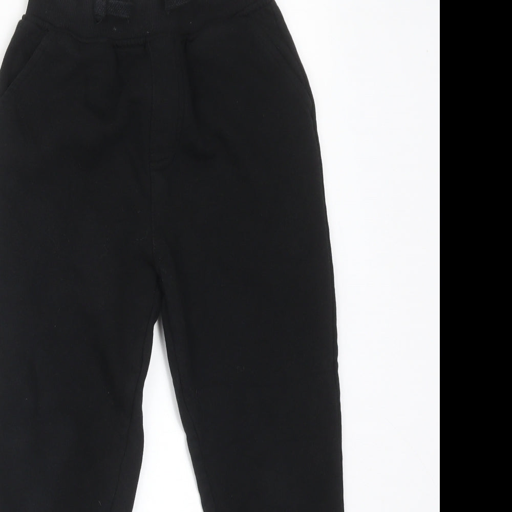 George Boys Black  Cotton Jogger Trousers Size 6-7 Years  Regular