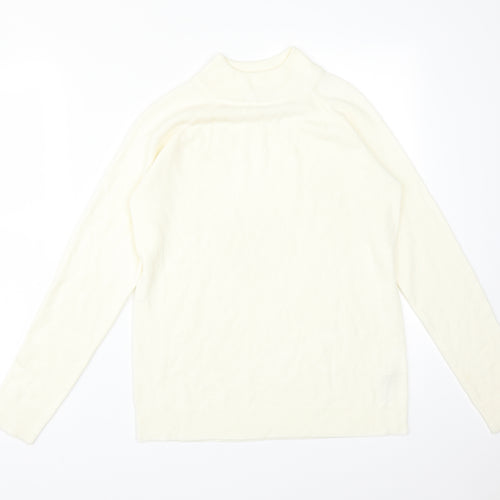 Atmosphere Womens Ivory  Acrylic Basic T-Shirt Size 12 High Neck