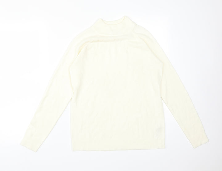 Atmosphere Womens Ivory  Acrylic Basic T-Shirt Size 12 High Neck
