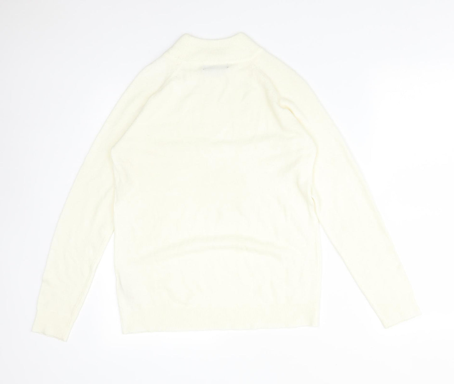 Atmosphere Womens Ivory  Acrylic Basic T-Shirt Size 12 High Neck