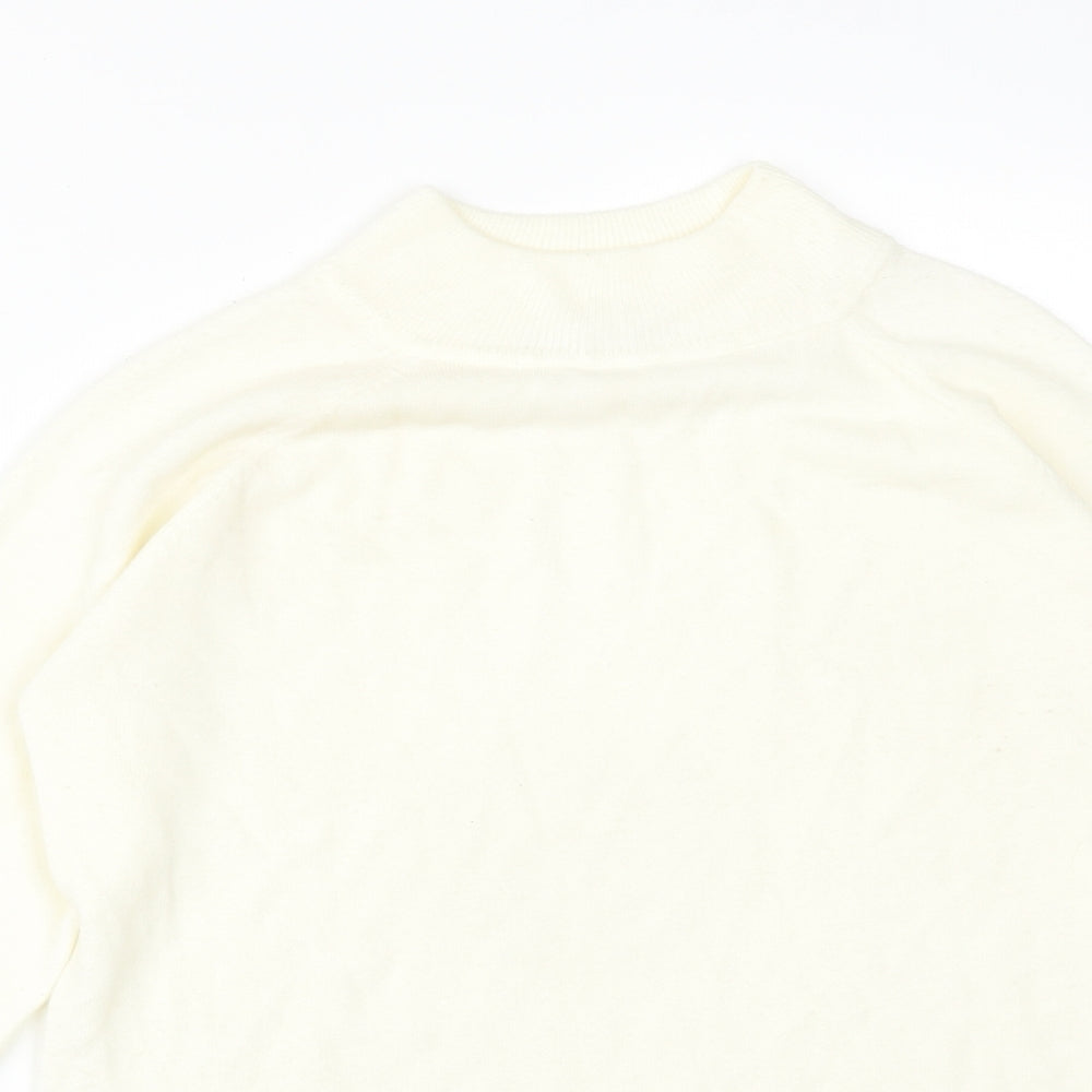 Atmosphere Womens Ivory  Acrylic Basic T-Shirt Size 12 High Neck