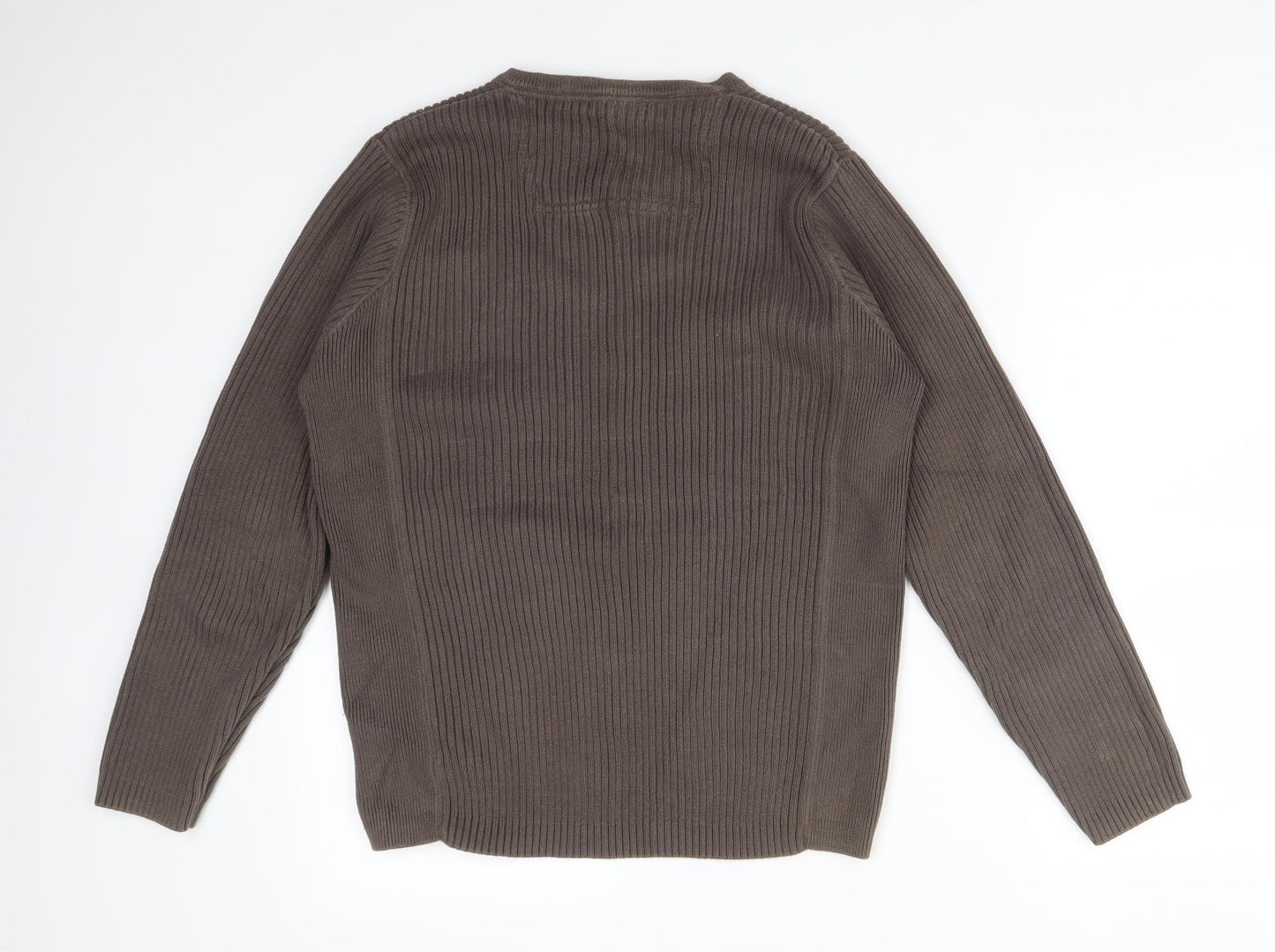 Preworn Mens Brown Striped Cotton Pullover Sweatshirt Size M