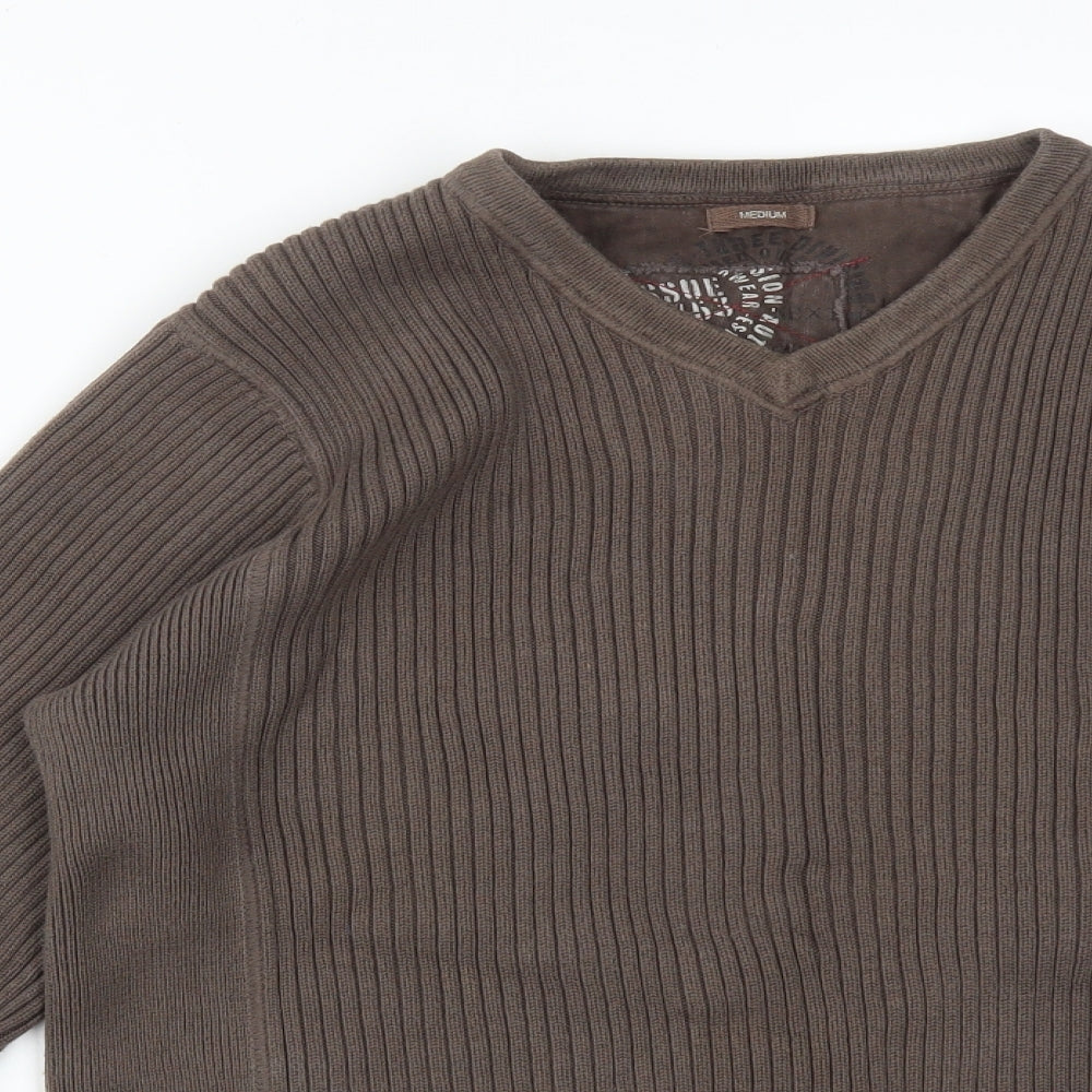 Preworn Mens Brown Striped Cotton Pullover Sweatshirt Size M