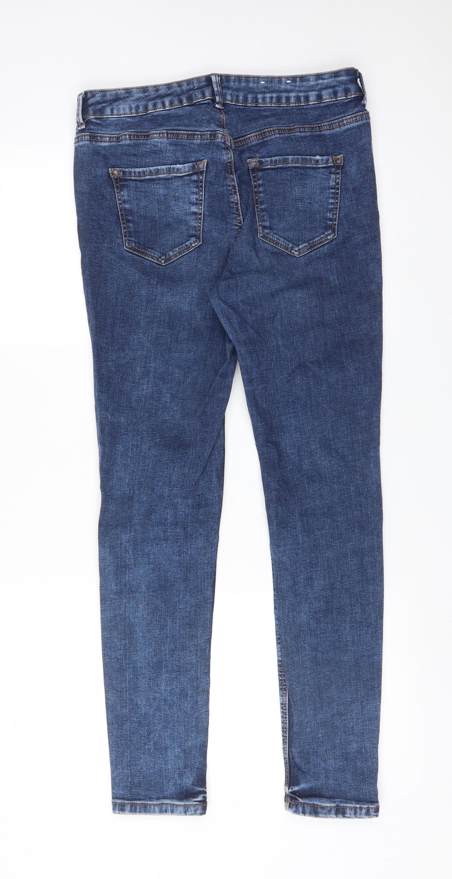 New Look Womens Blue  Cotton Skinny Jeans Size 14 L29 in Regular