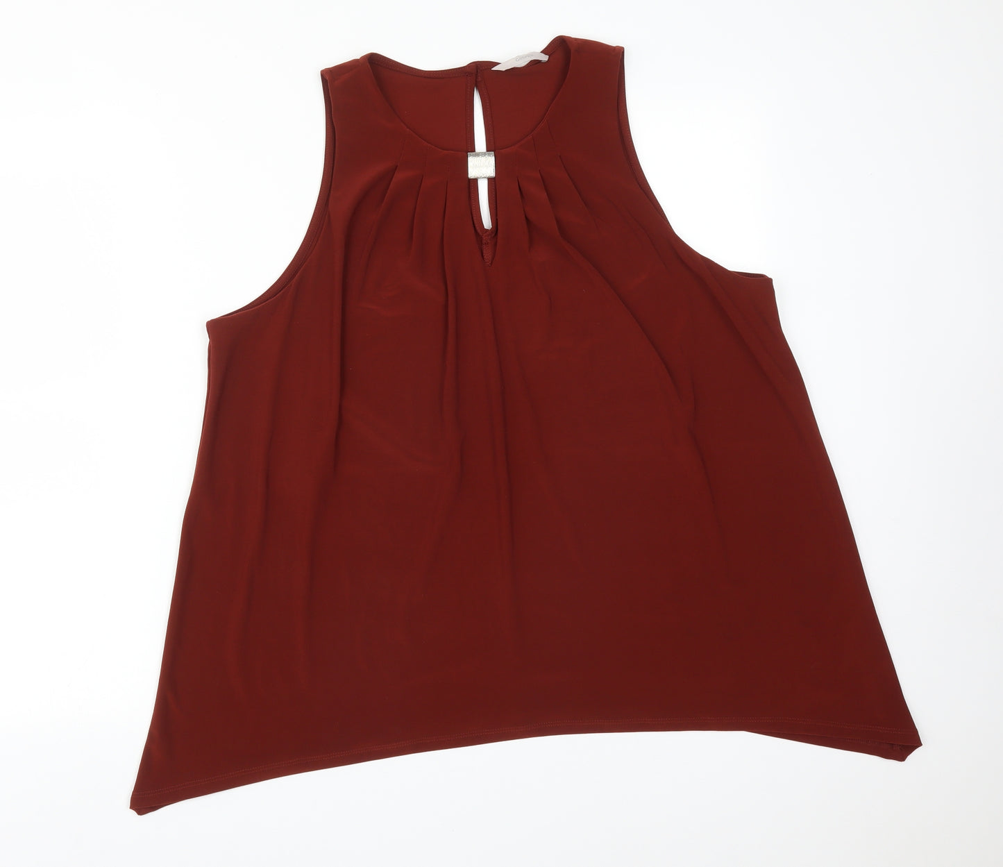 George Womens Brown  Polyester Basic T-Shirt Size 18 Round Neck