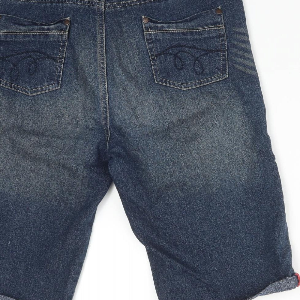 Peacocks Womens Blue  Cotton  Shorts Size 12 L11 in Regular