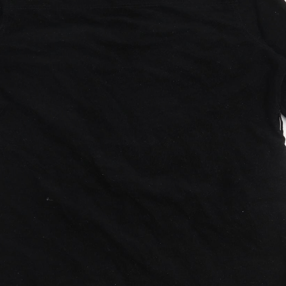 New Look Womens Black  Cotton Basic Button-Up Size 16 Collared