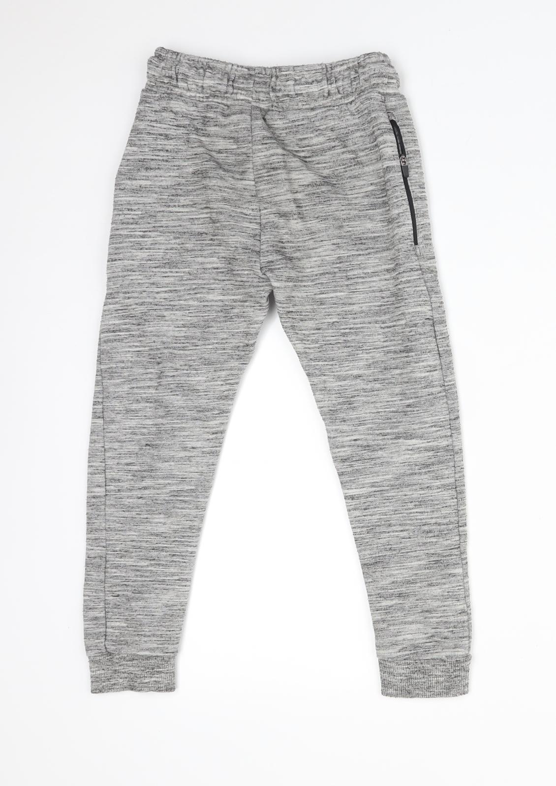 NEXT Boys Grey Flecked Cotton Jogger Trousers Size 7 Years  Regular
