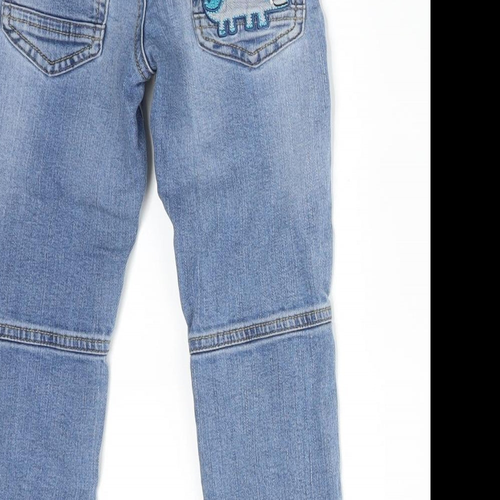 Blue Zoo Boys Blue  Cotton  Jeans Size 3-4 Years  Regular  - DINOSAURS