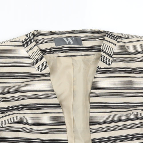 BHS Womens Multicoloured Striped Linen Jacket Blazer Size 10