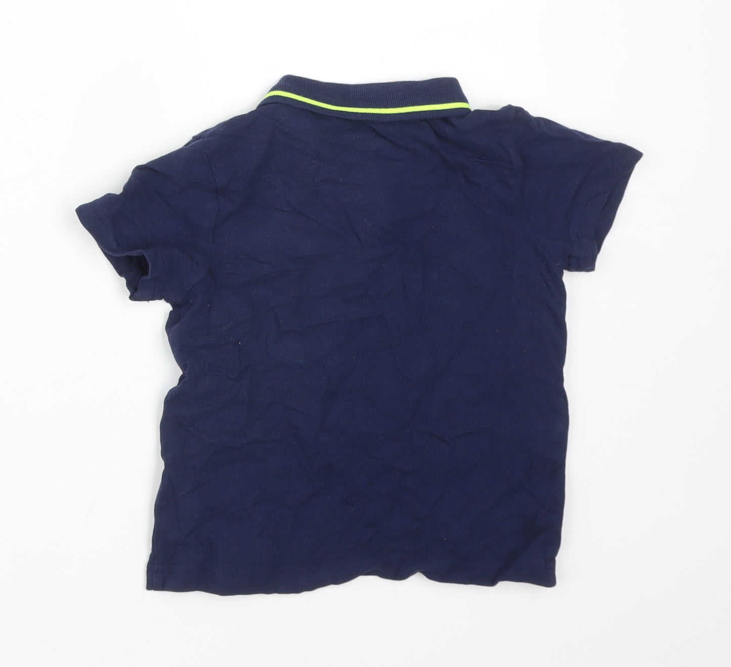 F&F Boys Blue  Cotton Basic Polo Size 2-3 Years Collared