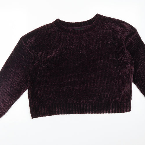 New Look Womens Purple  Polyester Pullover Sweatshirt Size M