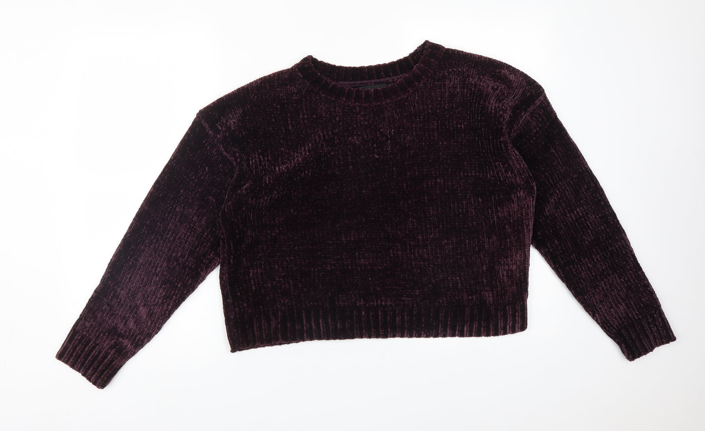 New Look Womens Purple  Polyester Pullover Sweatshirt Size M