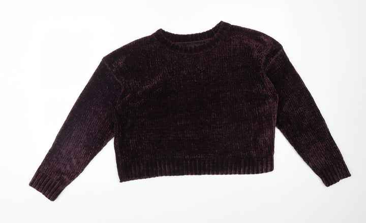 New Look Womens Purple  Polyester Pullover Sweatshirt Size M