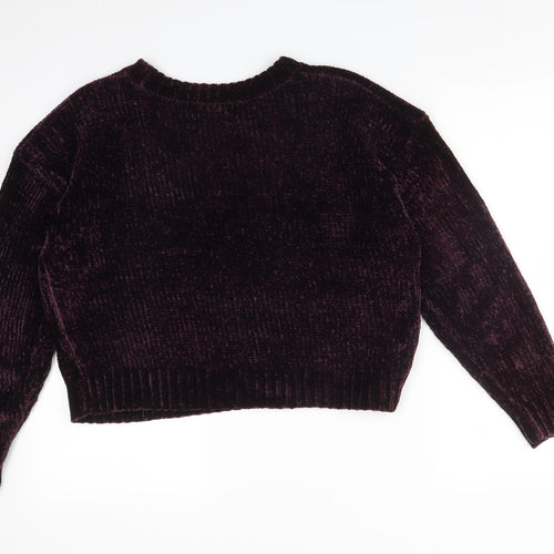 New Look Womens Purple  Polyester Pullover Sweatshirt Size M