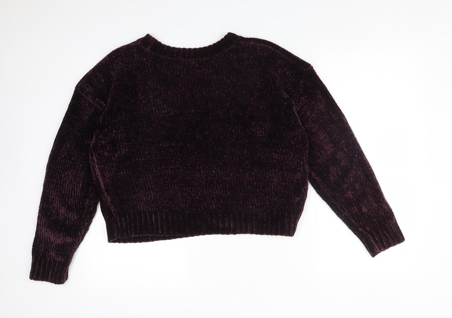 New Look Womens Purple  Polyester Pullover Sweatshirt Size M