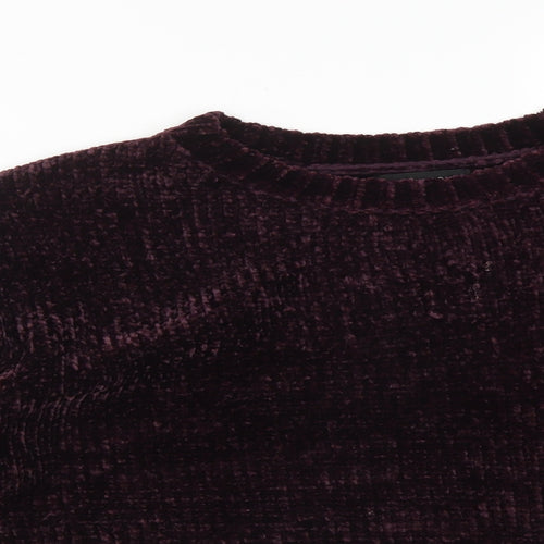 New Look Womens Purple  Polyester Pullover Sweatshirt Size M
