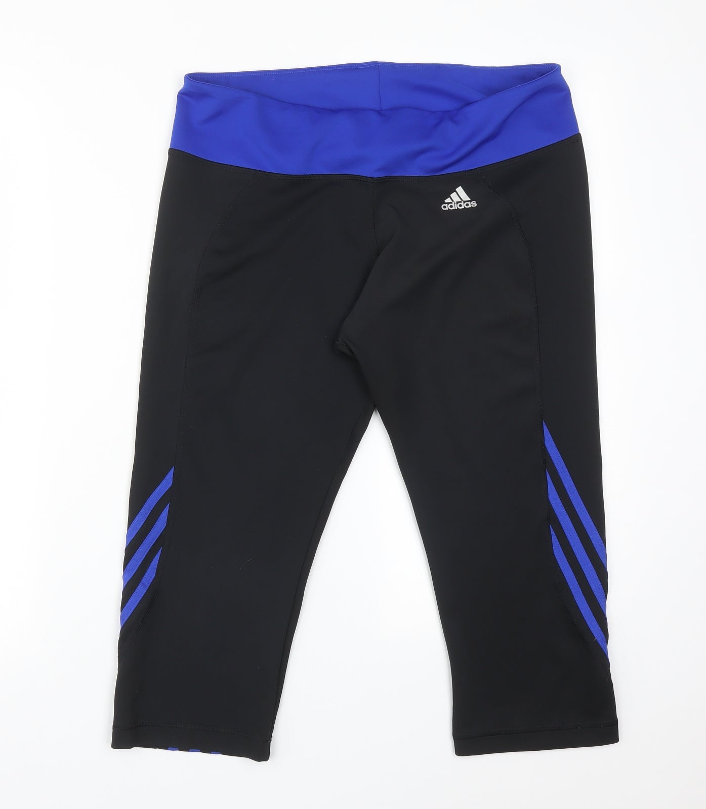 adidas Womens Multicoloured Striped Polyester Cropped Leggings Size 22