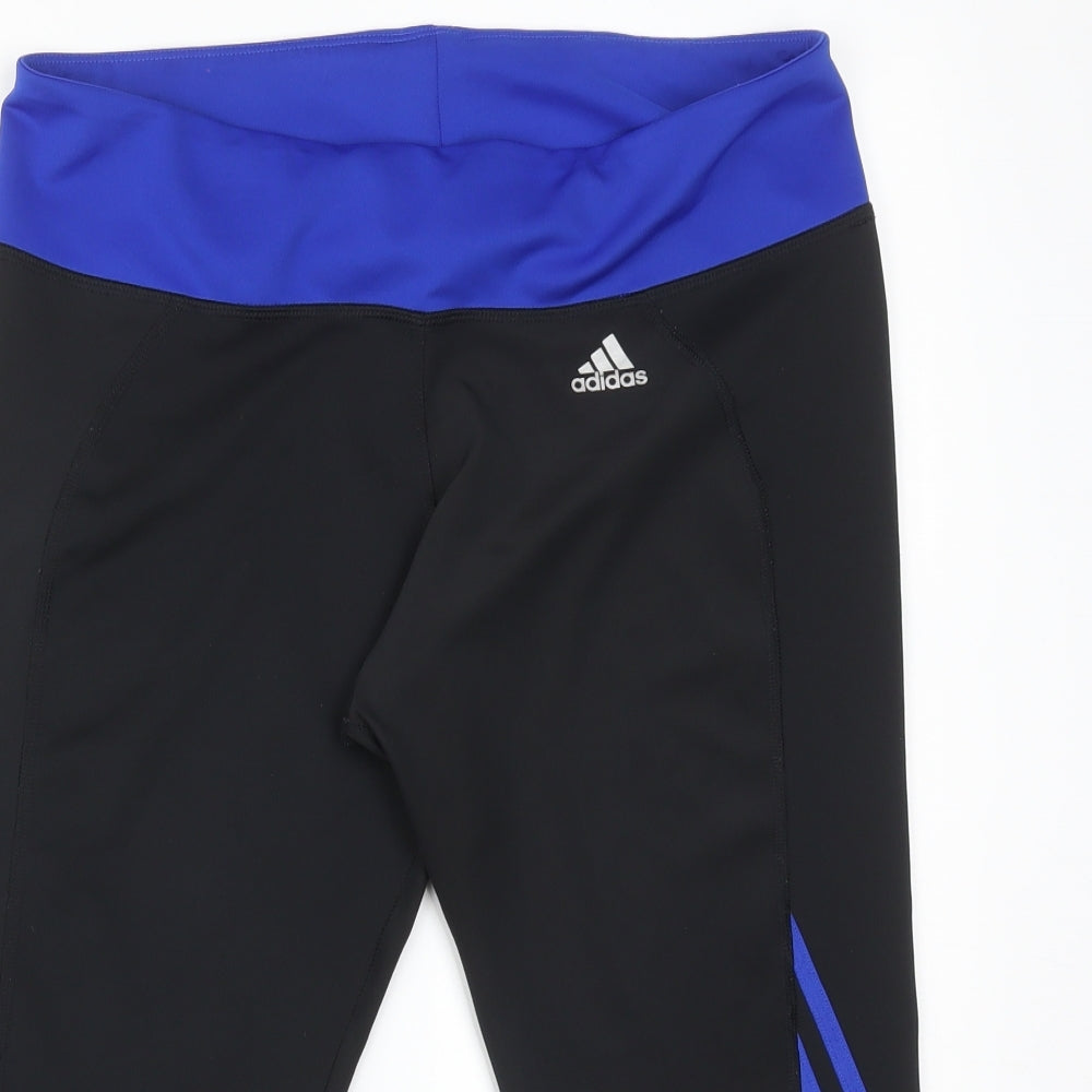 adidas Womens Multicoloured Striped Polyester Cropped Leggings Size 22