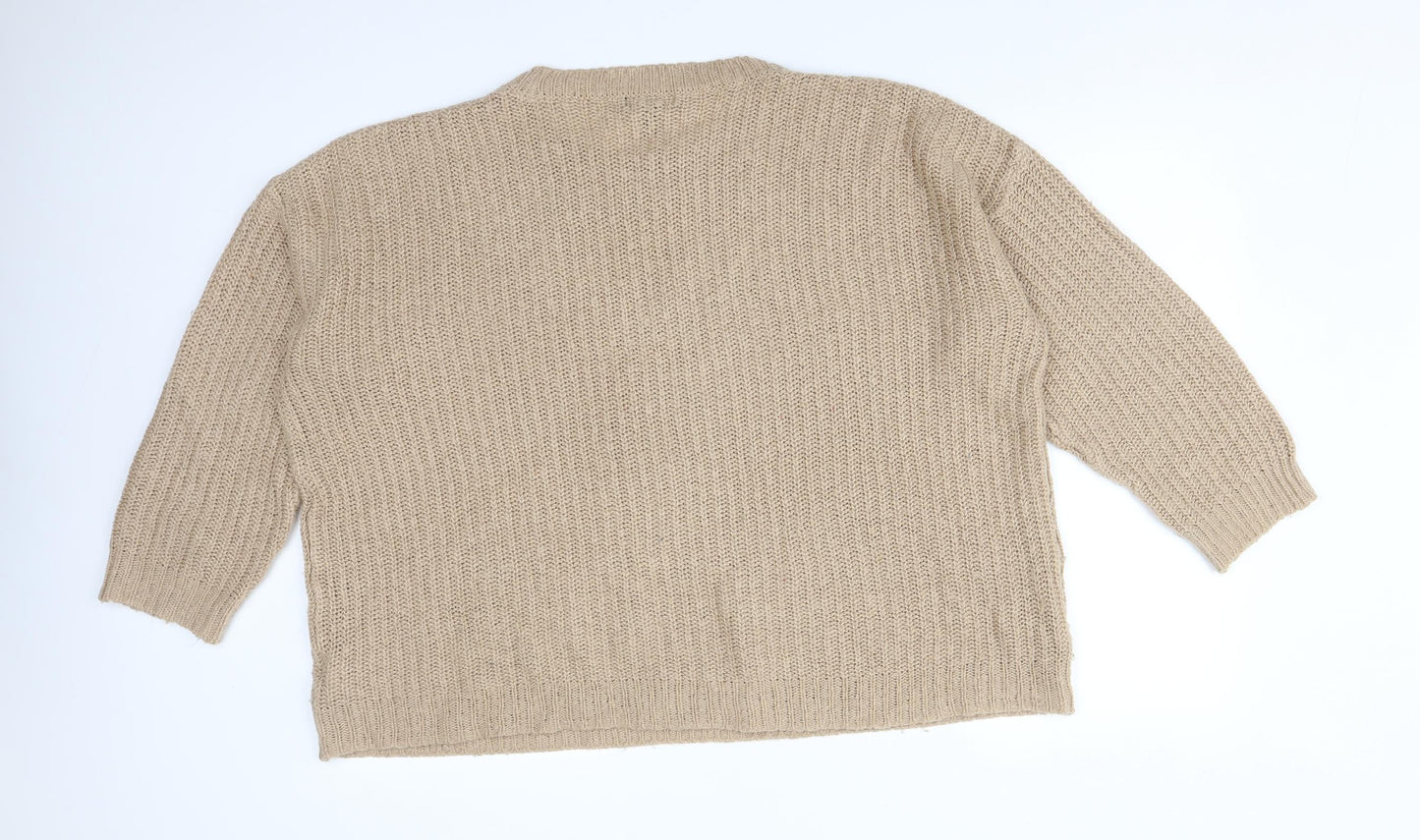 New Look Womens Beige  Acrylic Pullover Sweatshirt Size L