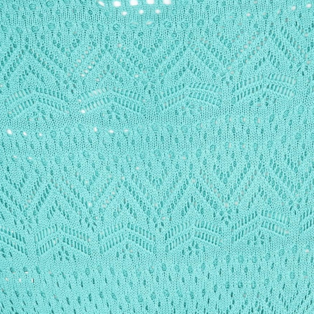 F&F Womens Green Geometric Acrylic Basic T-Shirt Size 10 V-Neck