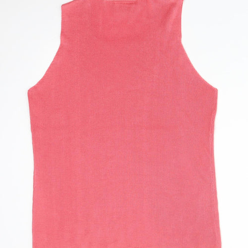 Sara Womens Pink  Acrylic Basic T-Shirt Size 20 Square Neck