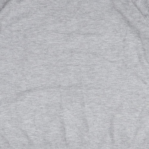 ELLIE B Womens Grey  Viscose Basic T-Shirt Size L Crew Neck - CHRISTMAS