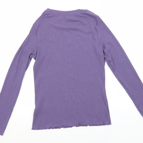 Marks and Spencer Womens Purple Round Neck  Polyester Pullover Jumper Size 10