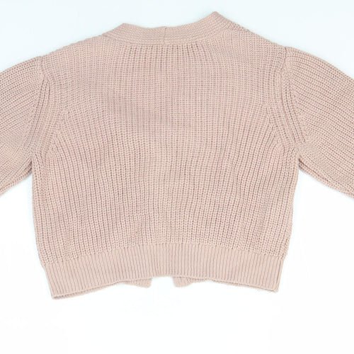 New Look Girls Beige V-Neck  Acrylic Cardigan Jumper Size 12-13 Years