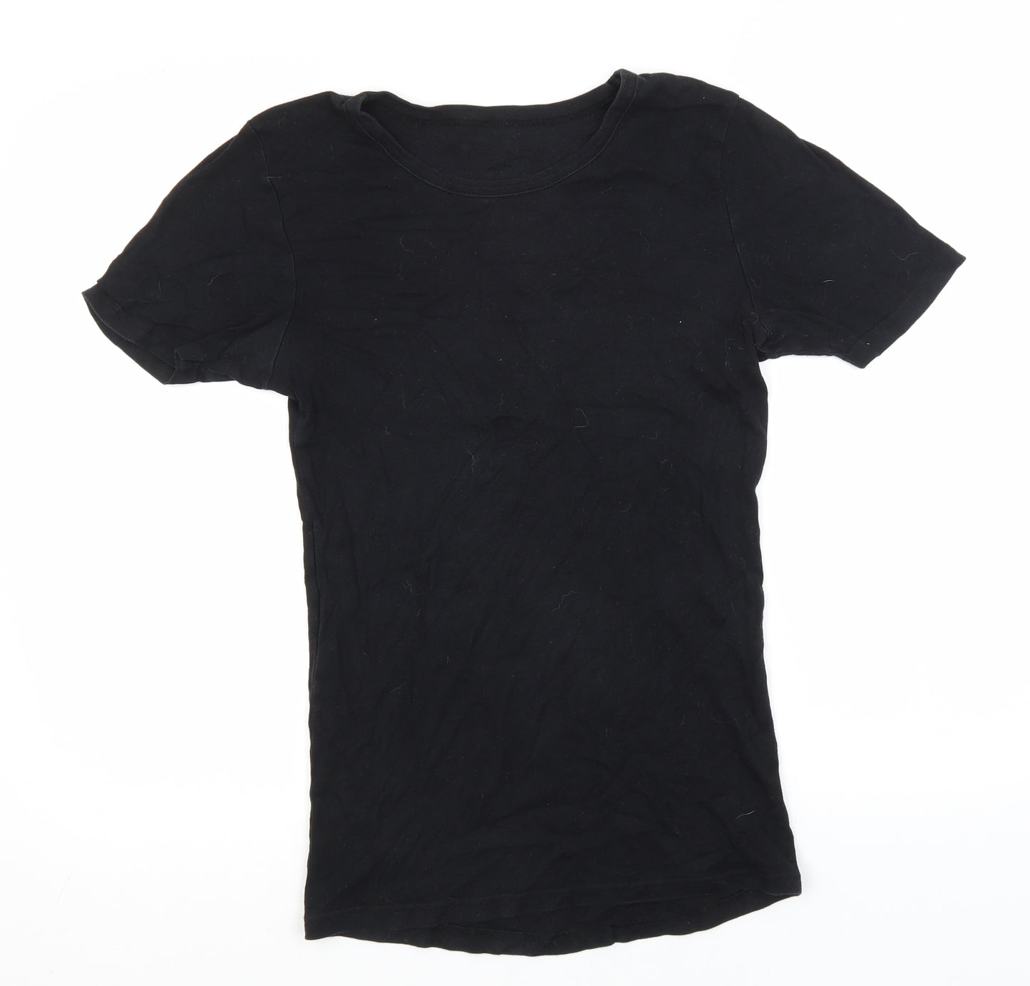 Preworn Womens Black   Basic T-Shirt  Round Neck