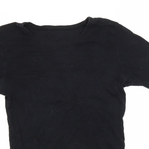 Preworn Womens Black   Basic T-Shirt  Round Neck