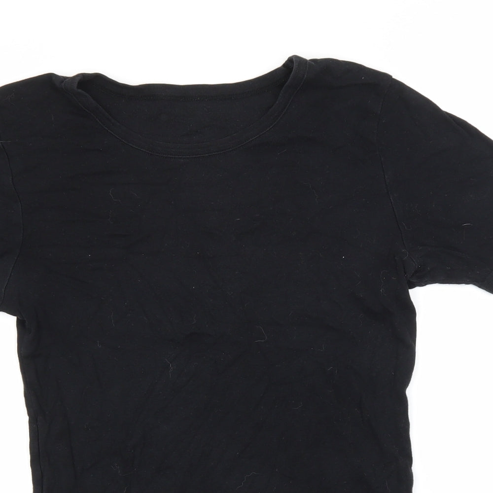 Preworn Womens Black   Basic T-Shirt  Round Neck